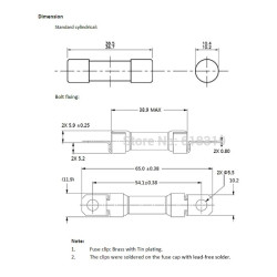 10pcs/pack - Solar PV Fuse Link DC 2A 1000V Size 10x38mm
